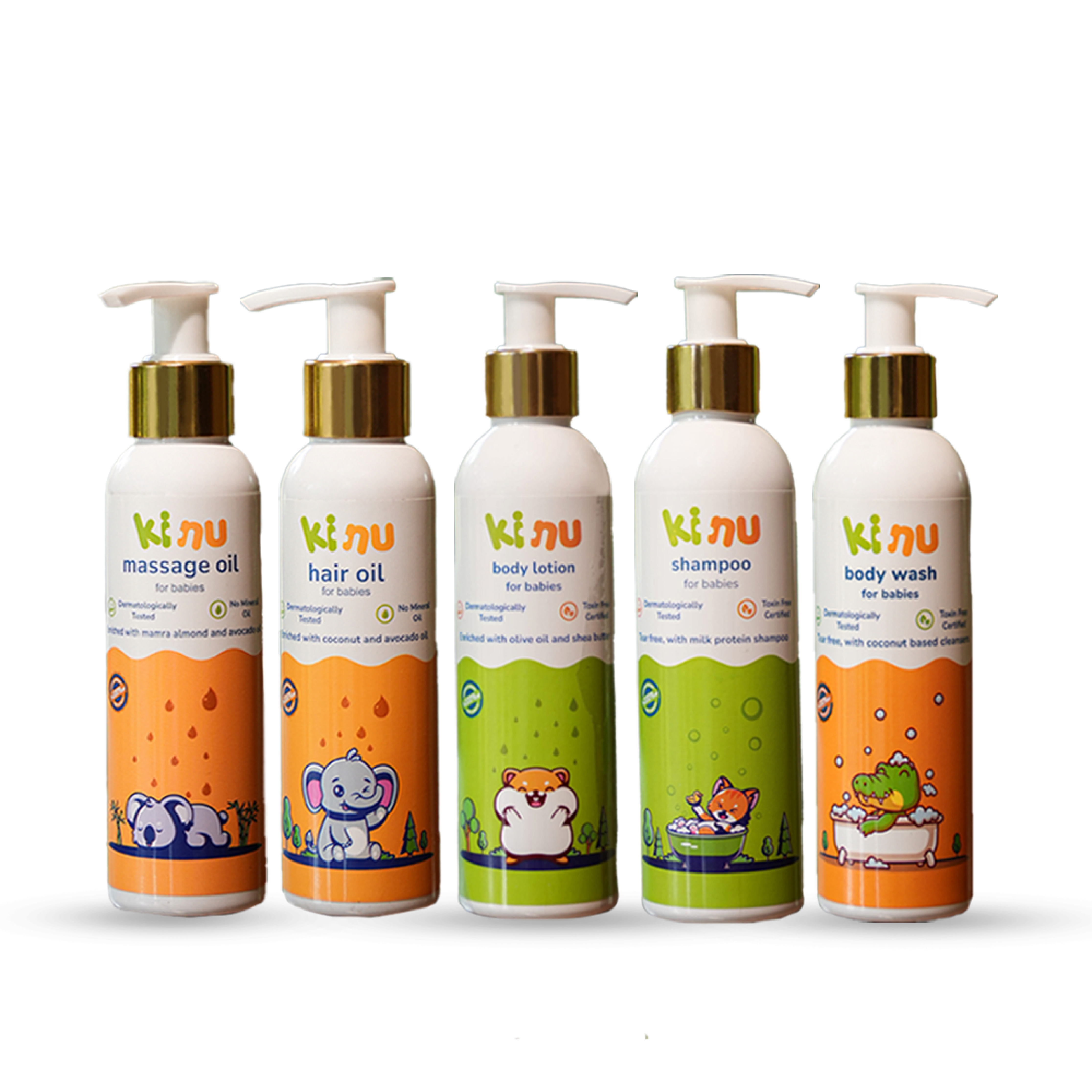 Body Wash +Body Lotion + Hair Oil +Shampoo+ Massage Oil