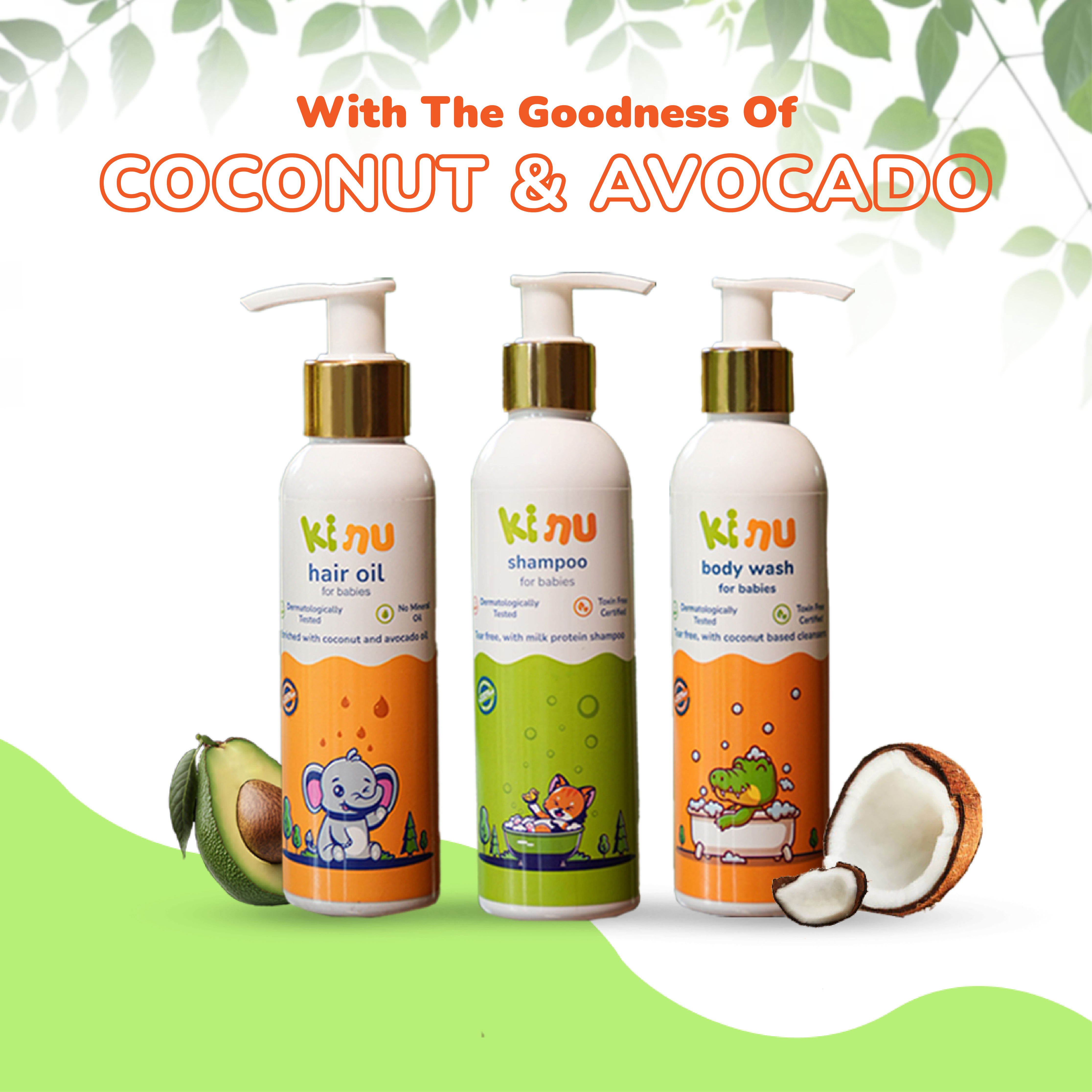 Body Wash +Body Lotion + Hair Oil +Shampoo+ Massage Oil